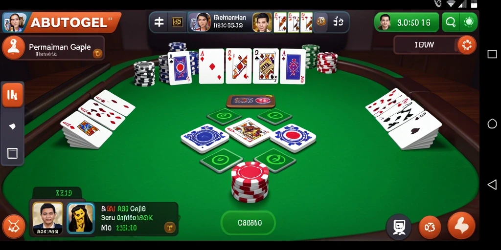 Tampilan gameplay seru di ABUTOGEL yang menampilkan aksi Gaple.
