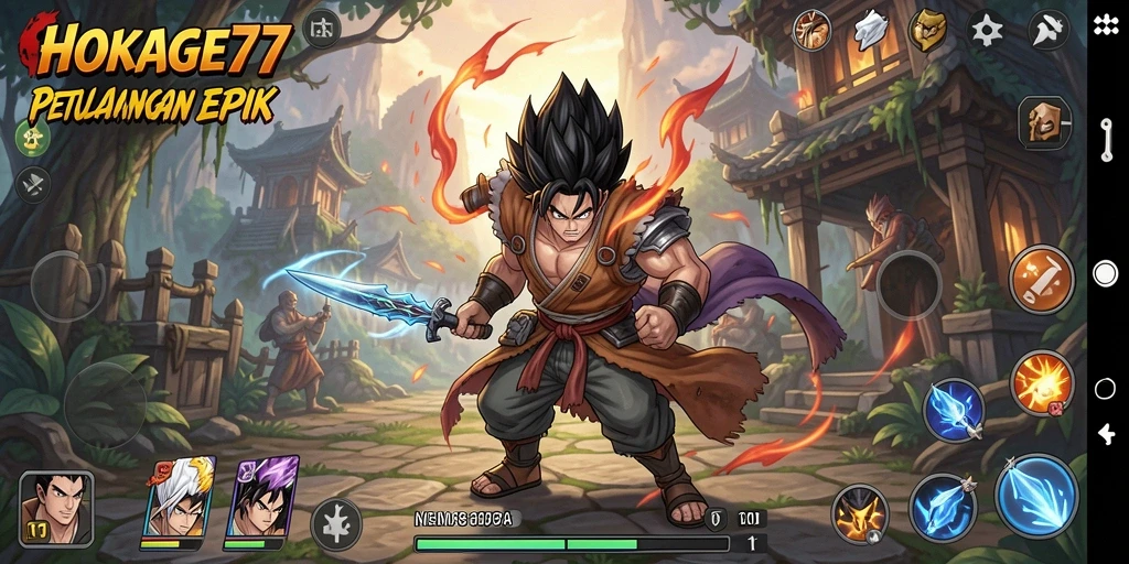 Gameplay seru HOKAGE77 dengan karakter anime yang menarik.