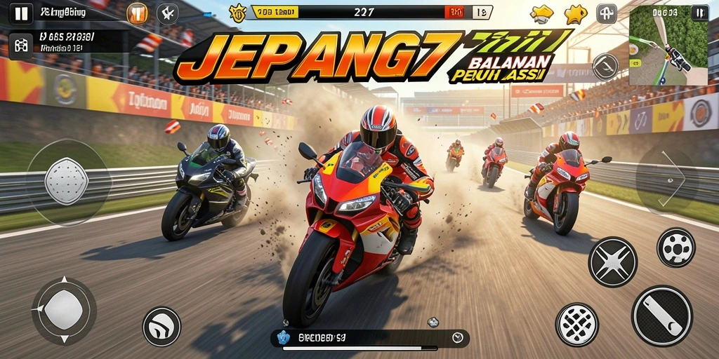 Gameplay seru dan menegangkan dalam balapan motor JEPANG77.