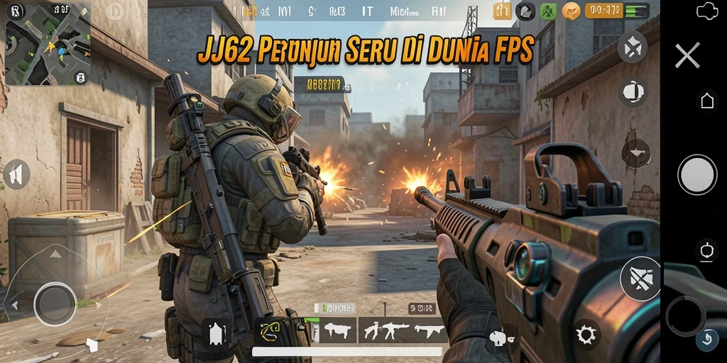 Gameplay intens JJ62 dengan pertarungan seru di FPS.