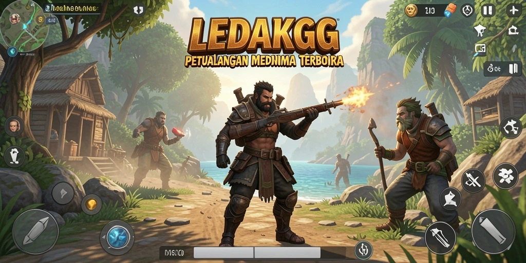 Tampilan gameplay menakjubkan dari LEDAKGG dalam dunia terbuka.