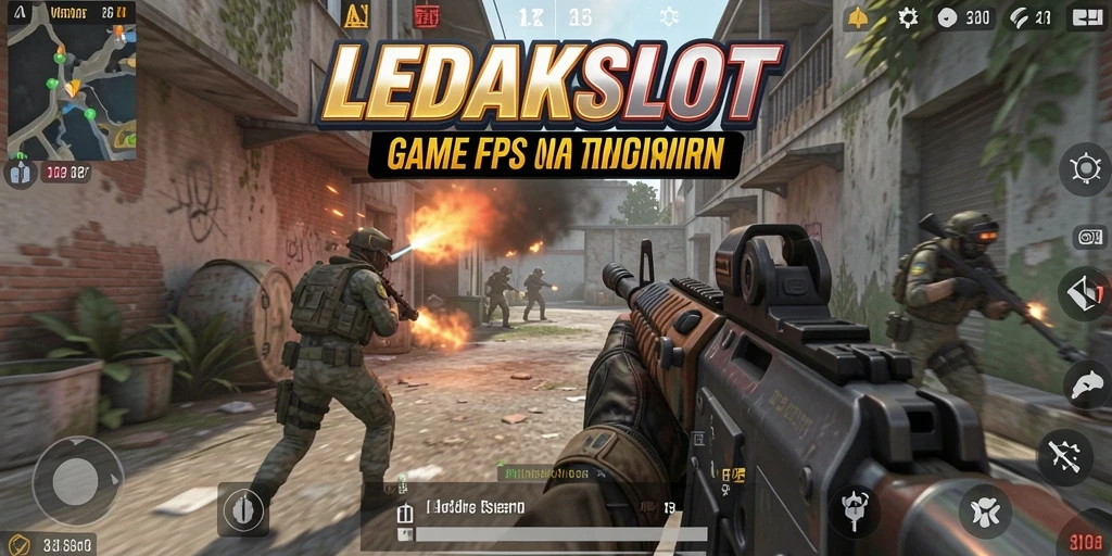 Gameplay seru LEDAKSLOT dengan aksi tembak-menembak yang intens.
