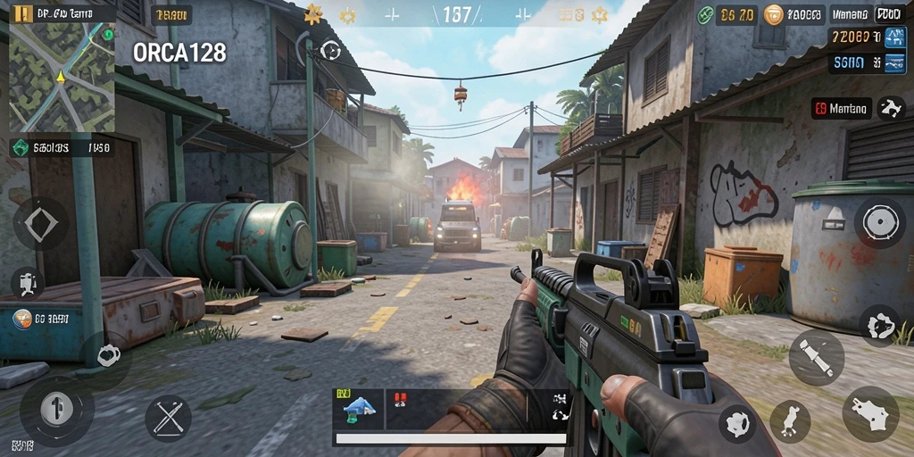Gameplay ORCA128 yang mendebarkan dan beraksi.