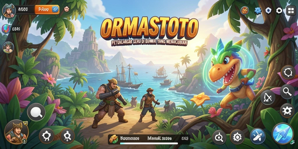 Screenshot gameplay ORMASTOTO dengan pemandangan menakjubkan dan aksi seru.