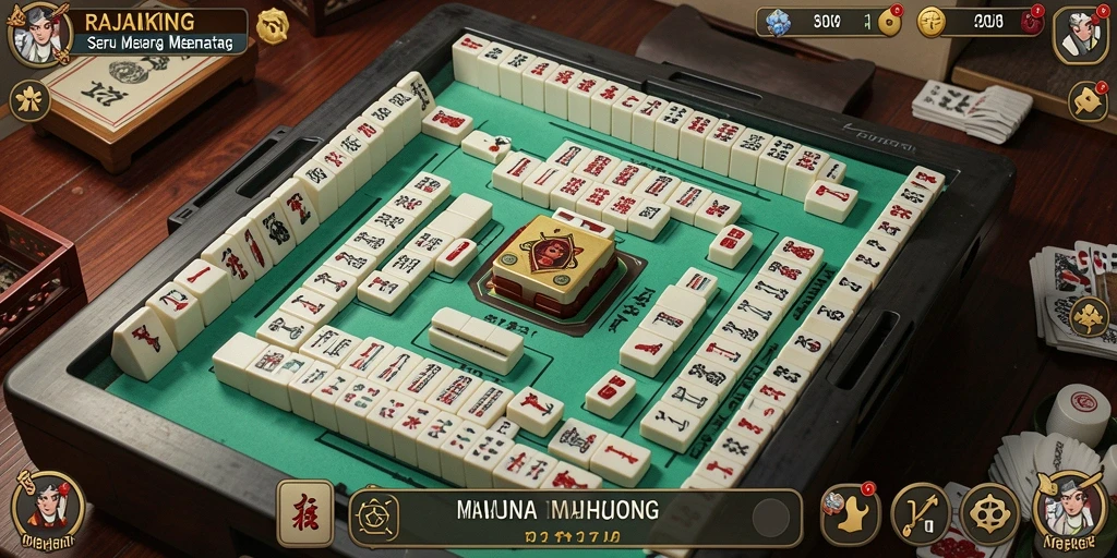 Tampilan menarik dari gameplay Mahjong di RAJAKING.
