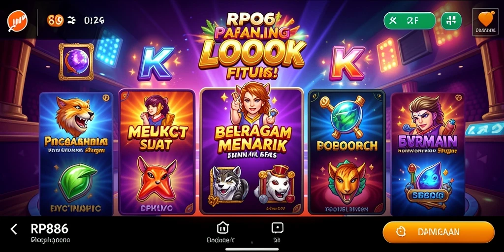 Tangkapan layar gameplay RP886 menampilkan aksi Slot yang mendebarkan.
