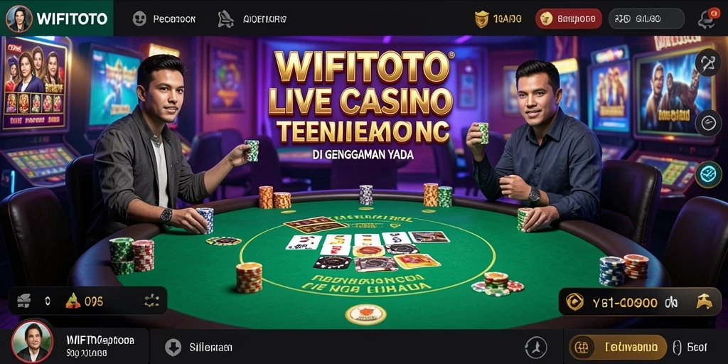 Screenshot utama WIFITOTO menunjukkan antarmuka permainan Live Casino yang menarik dan interaktif.