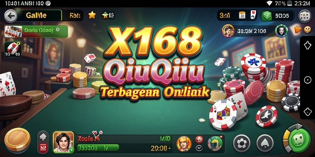 Screenshot gameplay X168 menampilkan aksi seru permainan QiuQiu.